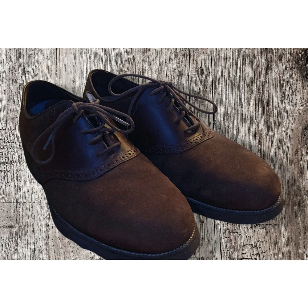 Rockport Mens Saddle Oxfords Shoes Brown Leather Lace Up. Size 9.5 M